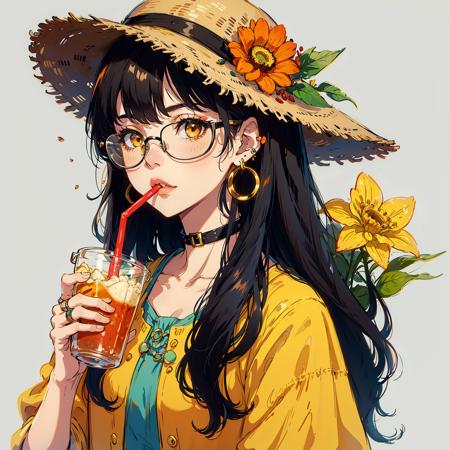 14468-3351759879-1girl, solo, starfish, seashell, shell, flower, hat, hair ornament, jewelry, straw hat, looking at viewer, sunglasses, hat flowe.png
